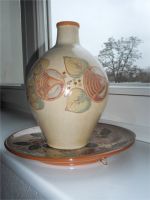 Keramikset, antik, Teller und Vase Dresden - Pieschen Vorschau