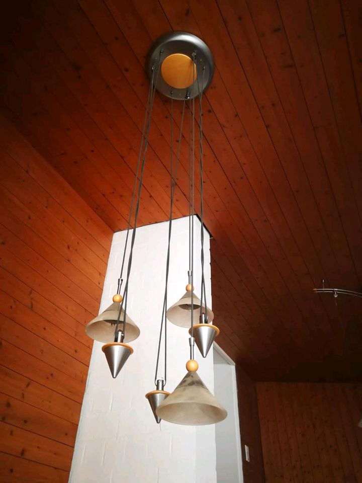 Hängelampe Lampe Holz silber in Deggendorf