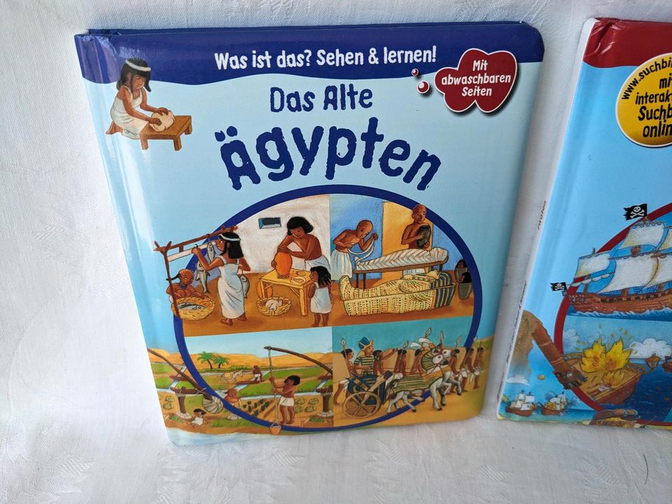 3 Bücher Was ist das? Sehen & lernen Baumaschinen Piraten Ägypten in Augsburg
