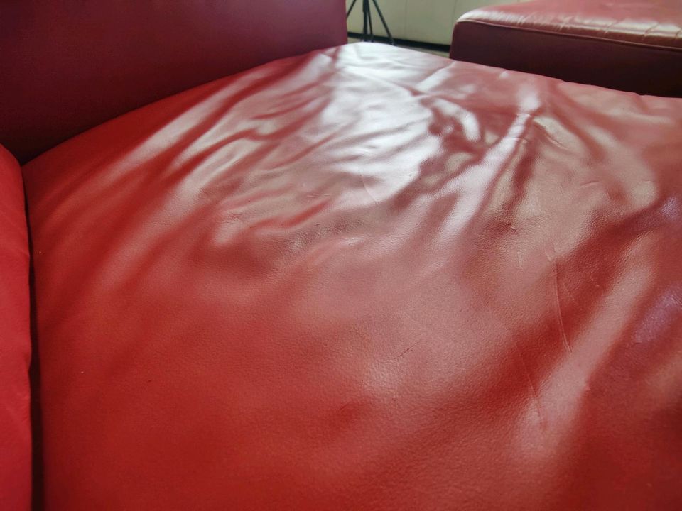 Ewald Schillig Platinium Lieferung ab 0€ Sofa Rot Leder Couch Hoc in Augustdorf