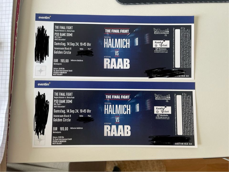 2 Tickets Golden Circle The Final Fight Stefan Raab vs. Halmic in Eriskirch