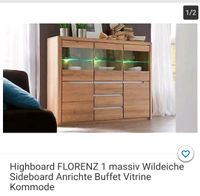 Highboard sideboard kommode buffet florenz wildeiche massiv neu Bayern - Rödental Vorschau