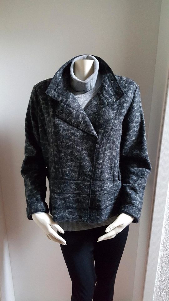 Jacke mit hohem Wollanteil, Olsen, Gr.44, grau-schwarz in Reichertshausen