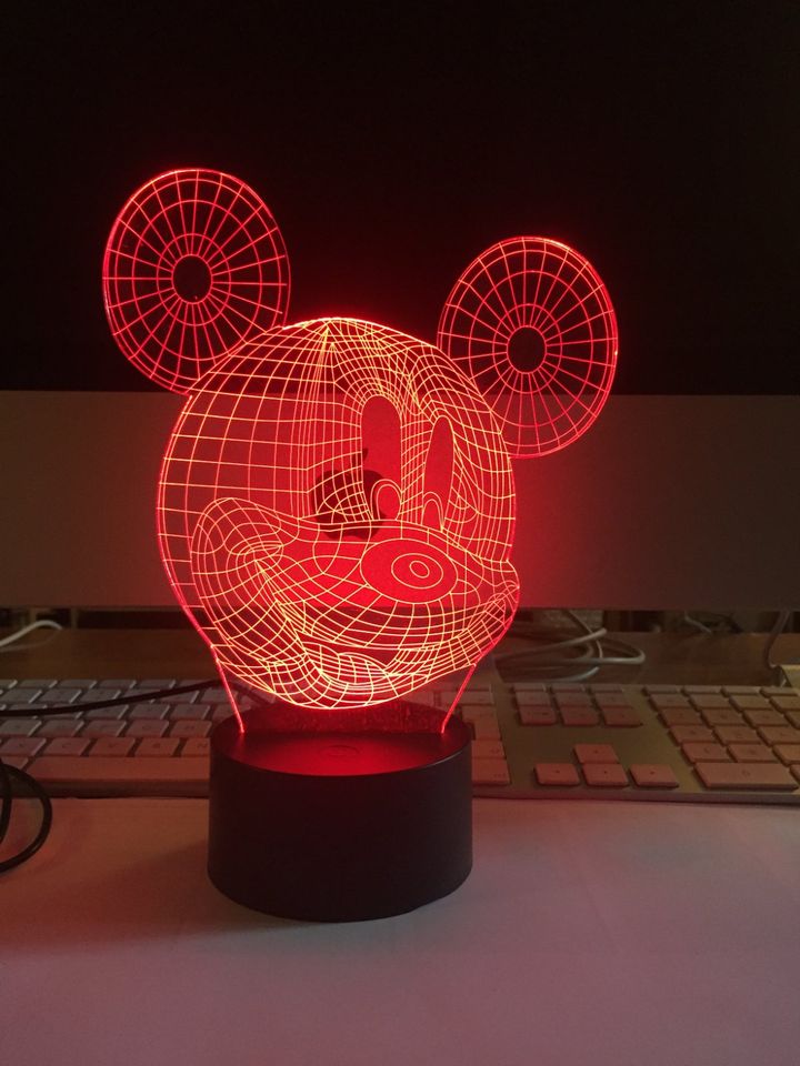3D Mickey Maus Silhouette Einzel & Farbwechsel USB Nachtlicht in Berlin