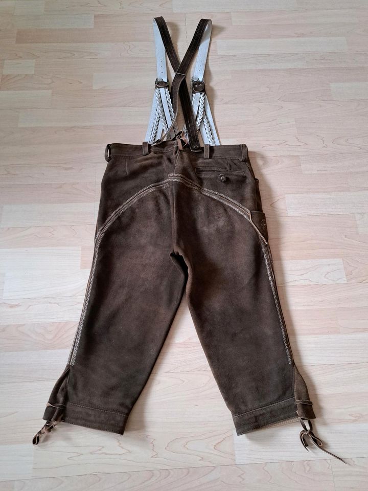 Lederhose mit Hosenträger, Bundlederhose, Tracht Gr. 46 in Taufkirchen Vils