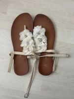 Sandalen Zehentrenner Blumen Blüten floral weiß 42 Hannover - Vahrenwald-List Vorschau