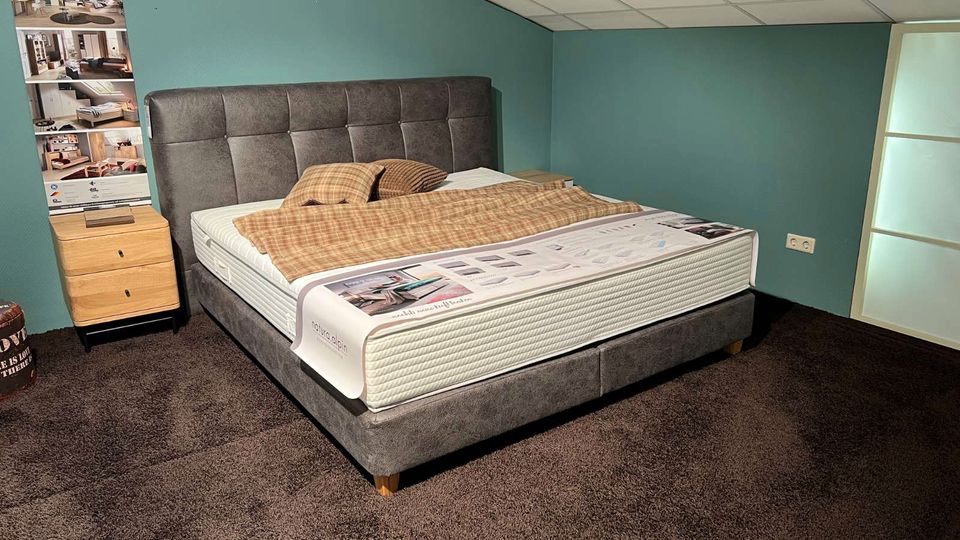 Boxspringbett Alpin Natura 180- 200 cm, Mikrofaser Anthrazit in Werlte 