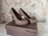 Tamaris Plateau Pumps High Heeels taupe nude Perlen Brosche Nordrhein-Westfalen - Porta Westfalica Vorschau