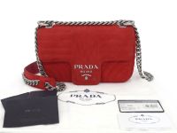 nieKeshop Prada Diagramme Suede Rauleder Veloursleder Tasche rot Nordrhein-Westfalen - Olpe Vorschau