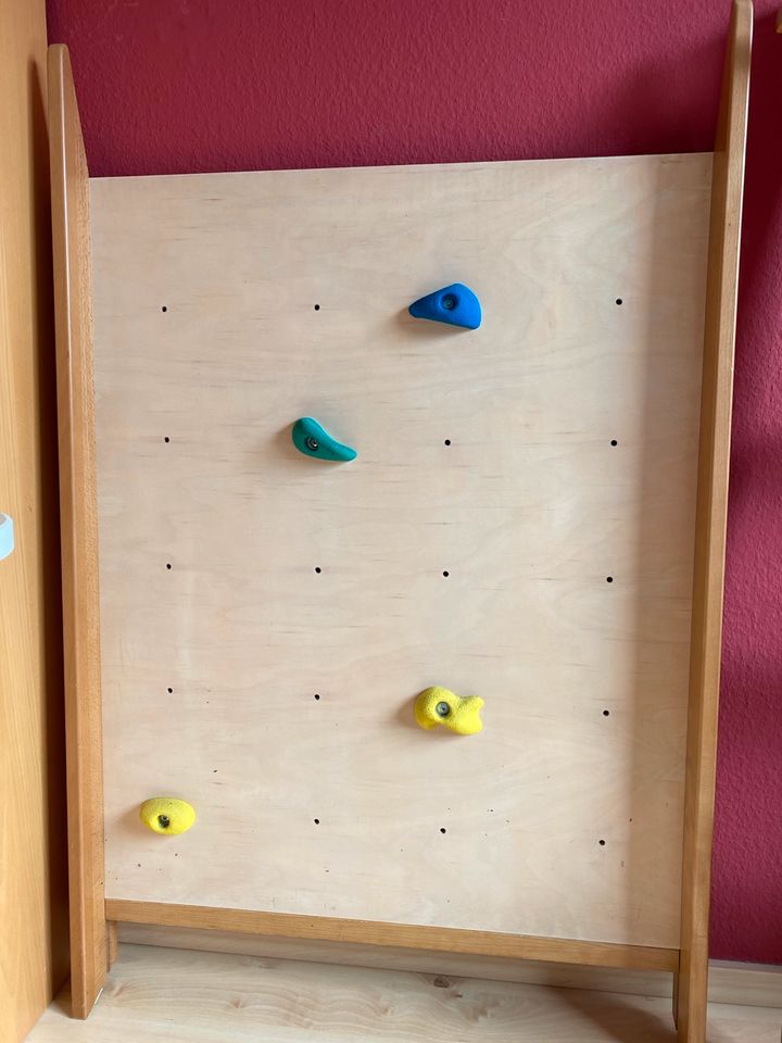 Paidi Hochbett Varietta buche, Kletterwand, Spieltunnel Matratze in Ratingen