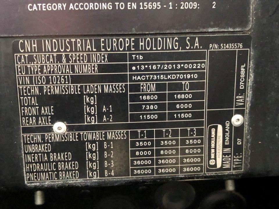 NEW HOLLAND T7.315 AutoCommand Gebrauchtmaschine Nr.: 1910 in Klein Bünzow