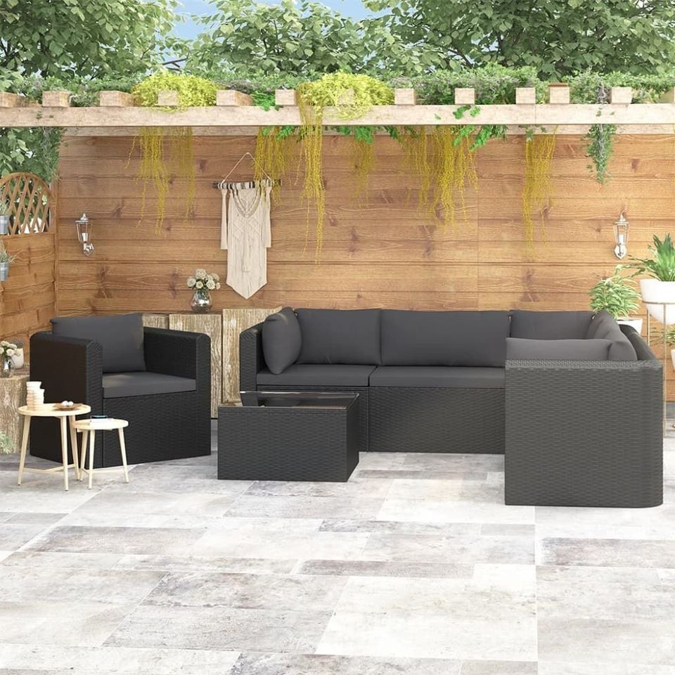 NEU Gartenlounge Poly Rattan Schwarz Terassen Lounge Gartenmöbel in Frankfurt am Main