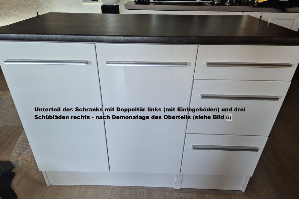 Buffet Schrank / Küchenschrank Küchenzeile 120x211x60 weiß glanz in Wörth Kr. Erding
