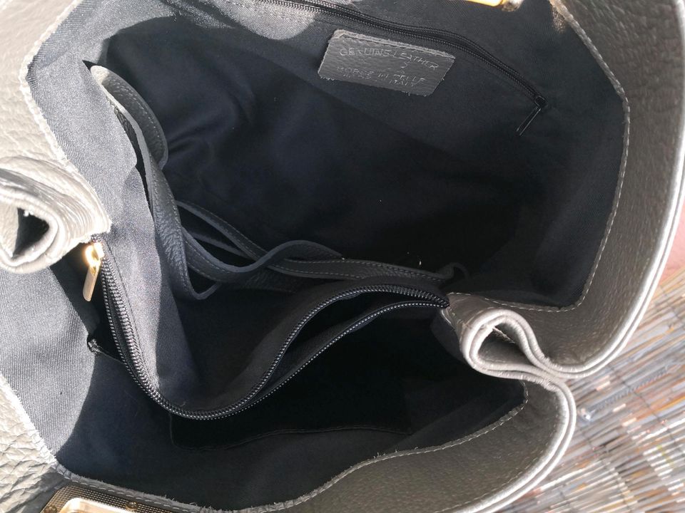 Borse in Pelle Leder Tasche Echtleder Italy grau in Gießen