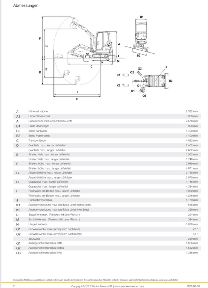 Wacker Neuson ET24 Bagger 2,5 to mieten / VDS / Minibagger in Minfeld