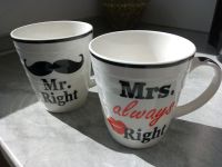 Kaffeetassen Becher Mr./Mrs. Right Nordrhein-Westfalen - Horstmar Vorschau