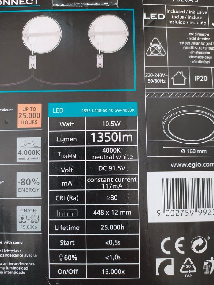 EGLO FUEVA5 LED Deckenleuchte neu unbenutzt OVP 10,5W 1350lm 4000 in Stuhr