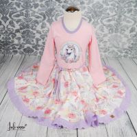 Handmade Drehkleid Tellerrock Einhorn Rosa Flieder EINSCHULUNG Brandenburg - Biesenthal Vorschau