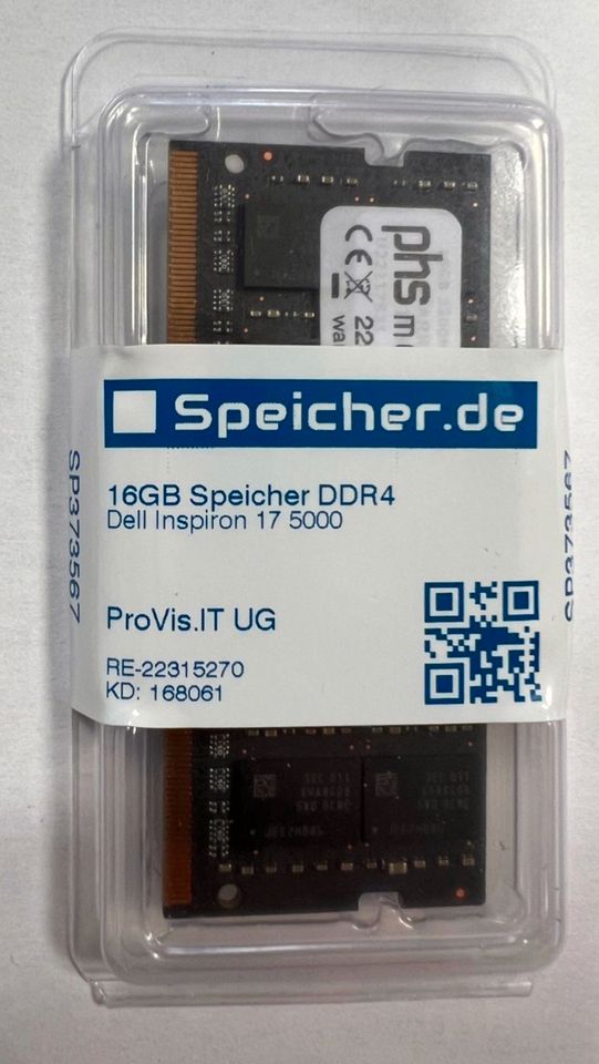 2x 16GB 32GB Arbeitsspeicher, RAM, DDR4, PC4-2400, Dell, Inspiron in Wendelstein