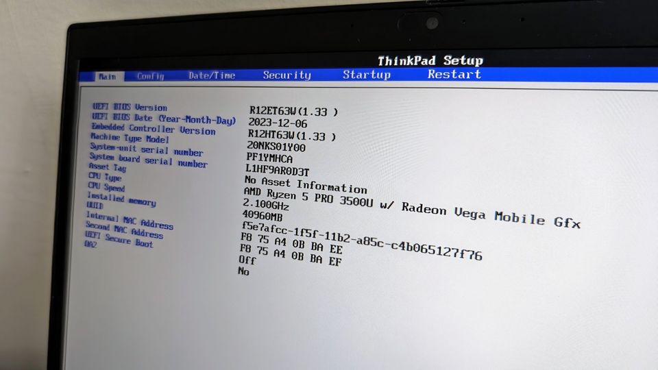 Lenovo Thinkpad T495 (Ryzen 5 pro 3500U / 40 GB RAM / TOP Akku) in Hamburg