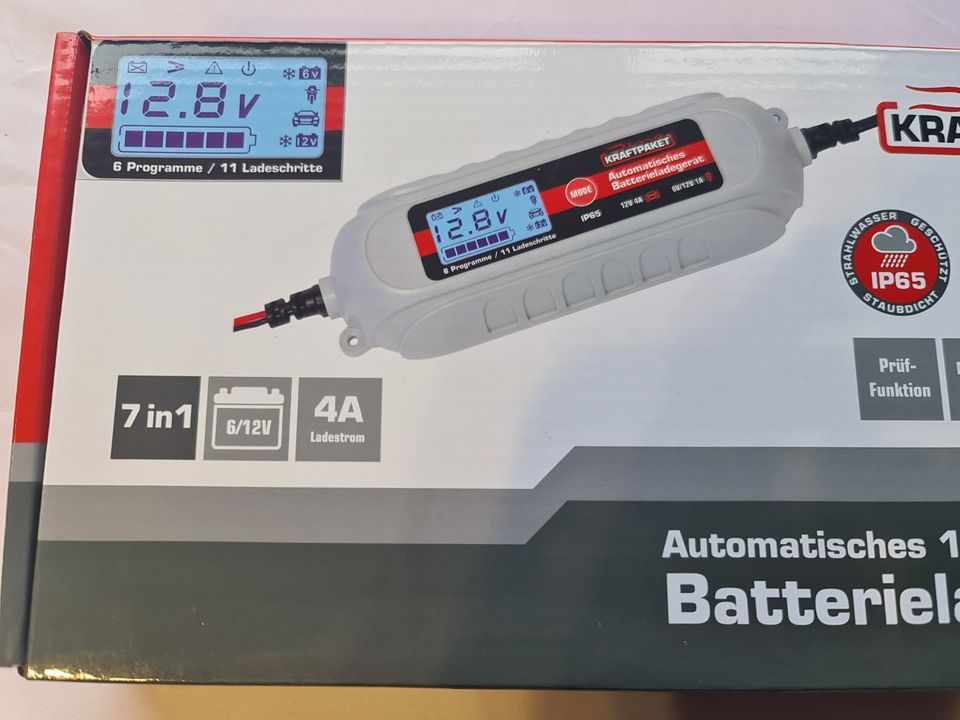 Dino Batterieladegerät 6V + 12V 4A, Automatik, Erhaltung Funktion in Bad Schwartau