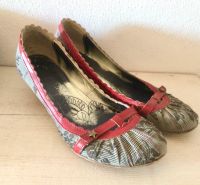 Ballerina Pumps schwarz weiß Karo Design rot Stern 40 Bayern - Ustersbach Vorschau