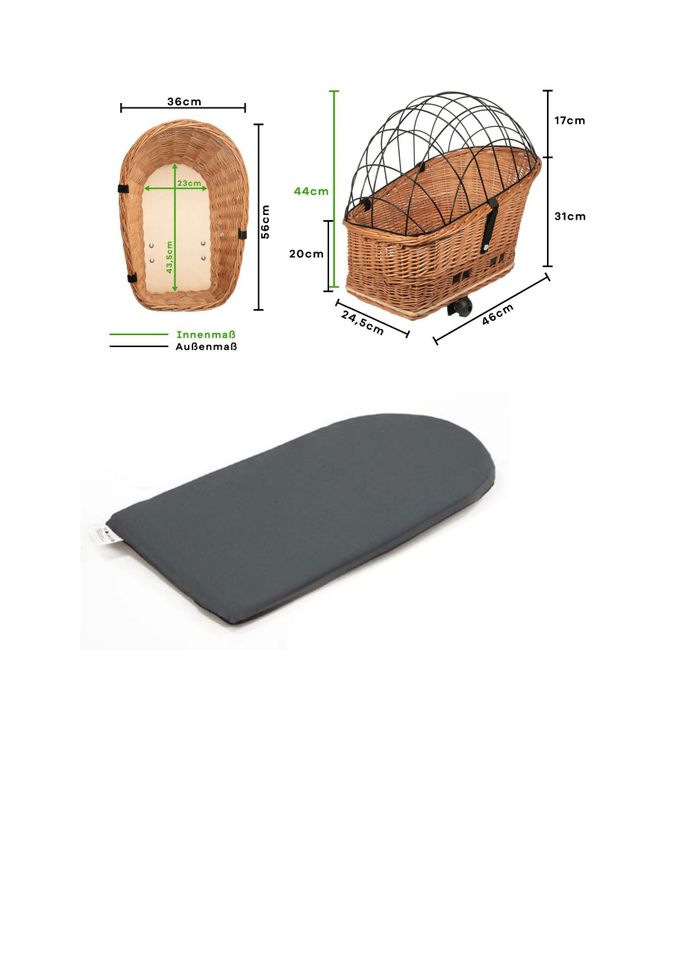 2 Fahrradkörbe für Hunde auf Gepäckträger in Walldürn