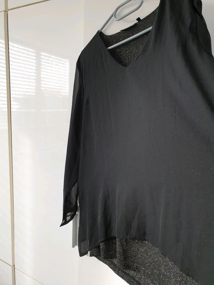 Feinstrick Shirt/dünner Pullover mit Glitzerfäden Gr. 48 in Langenfeld