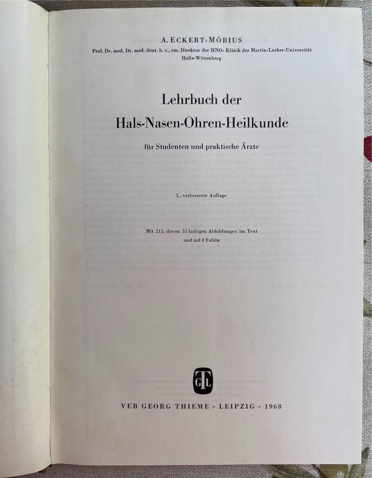 Lehrbuch der Hals-Nasen-Ohren-Heilkunde,HNO in Weimar