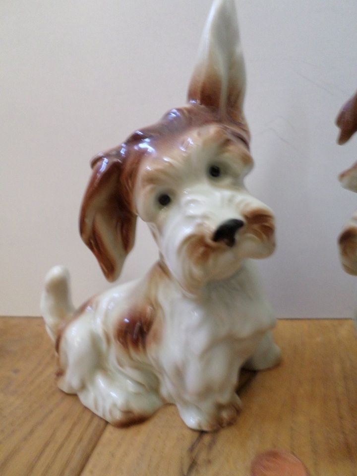 Porzellan Figuren Antik  2 West Highland Terrier Hunde gemarkt in Murrhardt