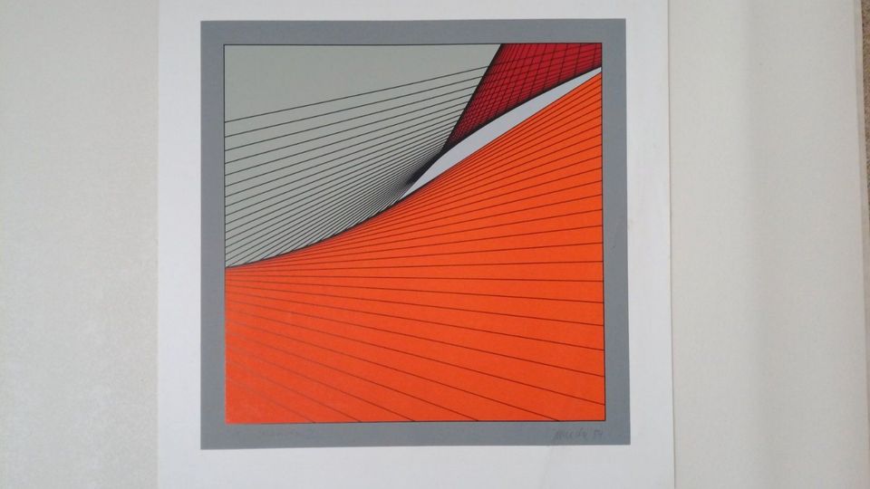 ART DESIGNER KURT HENNECKE, GRAFIK, Serigraphie, „MARITIM II“ in Zeilarn