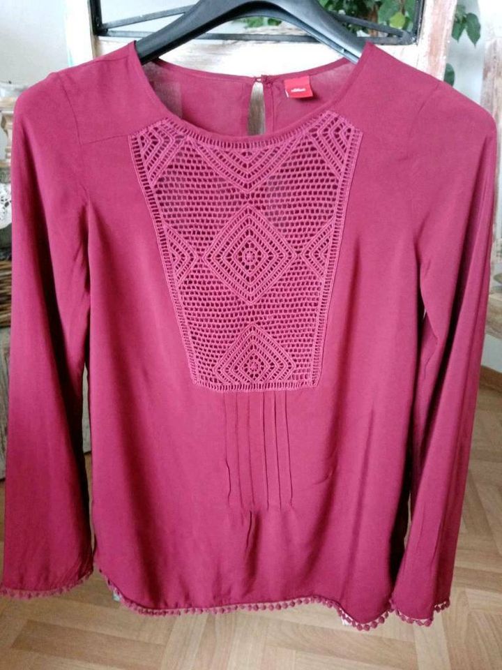 S-Oliver *NEU* Tunika Bluse shirt Langarm bordeaux 34 36 in Bönnigheim