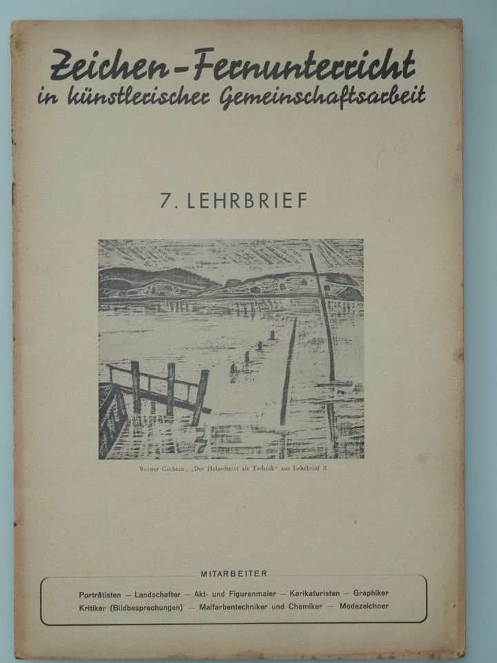 Zeichen-Fernunterricht in künstlerischer Gemeinschaftsarbeit 50er in Geldern