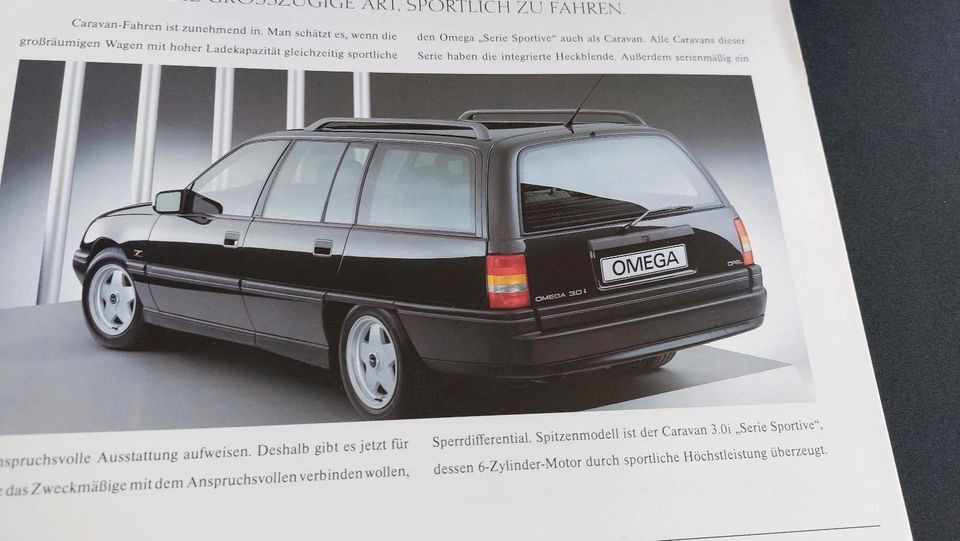 Opel Omega A Sondermodell Sportive Bj. 1990 Prospekt in Leverkusen