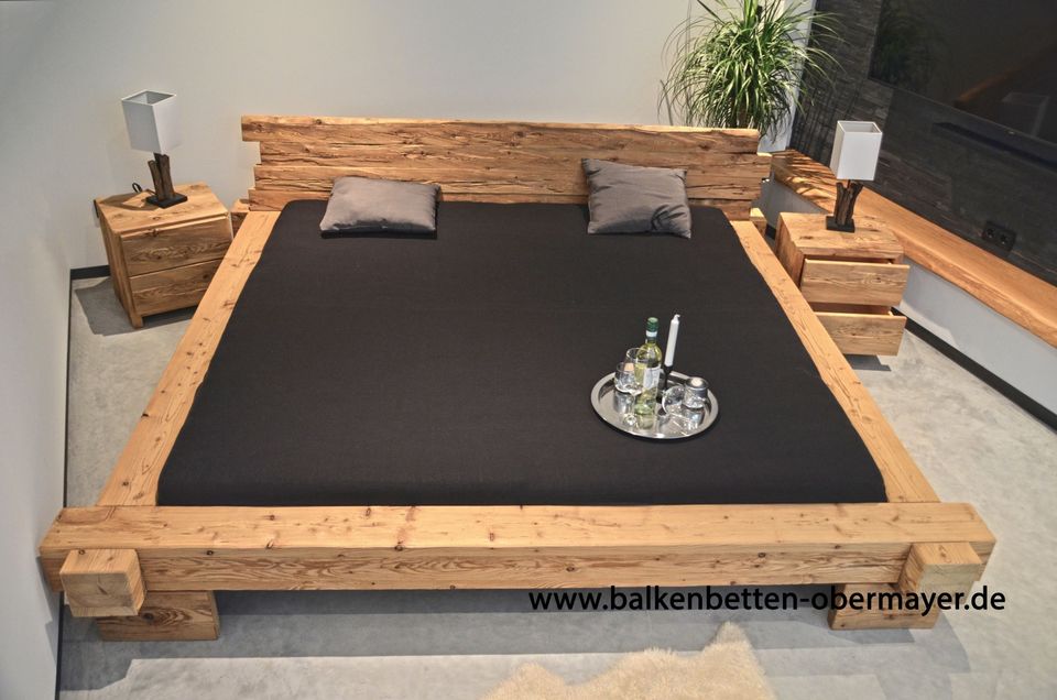 Neue Balkenbetten ,Massivholzbetten,Bett in Riedering