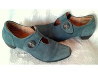 Wild-Leder Damen-Pumps Halb-Schuh jeans-blau bunt Klett bequem 41 Berlin - Wilmersdorf Vorschau