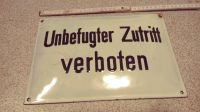 Unbefugter Eintritt verboten, Emailschild, Stellwerk, Blechschild Brandenburg - Bernau Vorschau