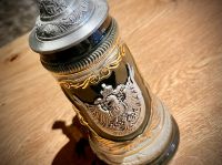Bierkrug Germany Sammler Krug Keramik Steingut mit Zinndeckel Nordrhein-Westfalen - Erwitte Vorschau