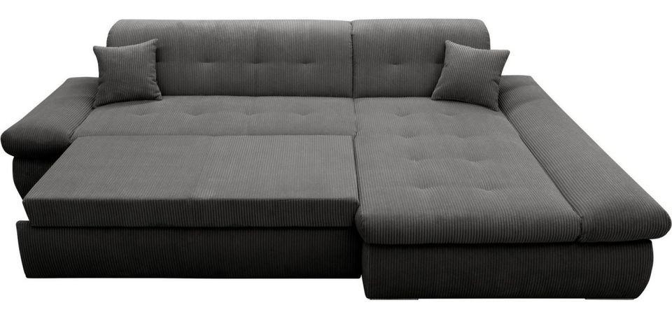 Ecksofa Cord Grau ★ 300x172cm Schlaffunktion Cordsofa Schlafsofa in Köln