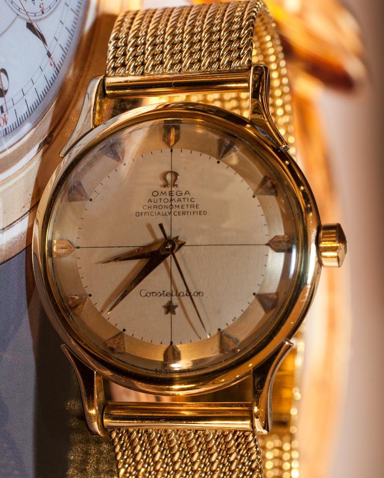 HAU Omega "Constellation" 18 K GG, K 354 m.18 K Goldband "Eszeha in Berlin