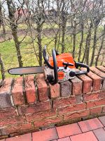 Stihl MS 170 BJ 2021 Krallenanschlag Kettenspanner von Seite Niedersachsen - Kettenkamp Vorschau