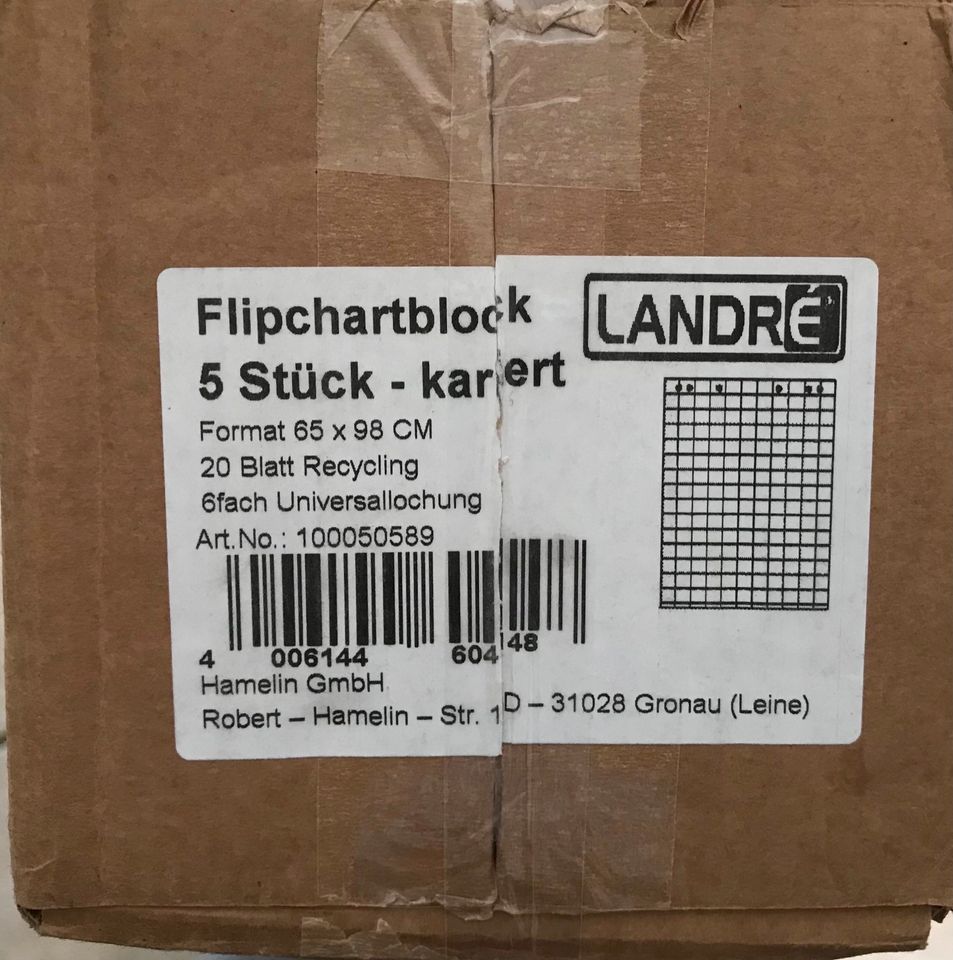 Flipchart-Papier Landre 100050589, Recyclingkariert / blanko, in Meerbusch