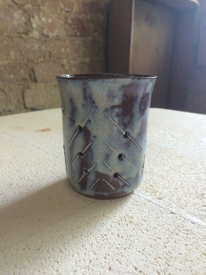 Windlicht Teelicht Keramik handgetöpfert in Berlin