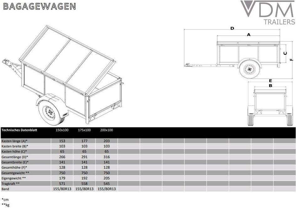 Dachzelt offroad kofferanhänger 750kg mit Reling für DZ NEUfahrze in Herne