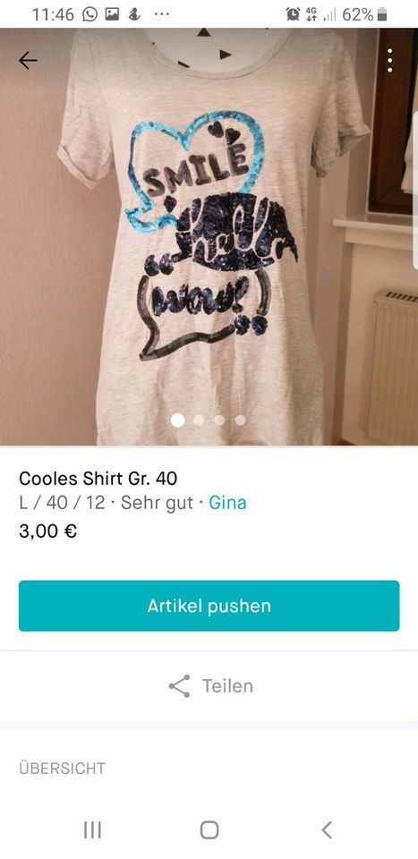 Damenshirt Shirt Gr. 40 in Bergneustadt