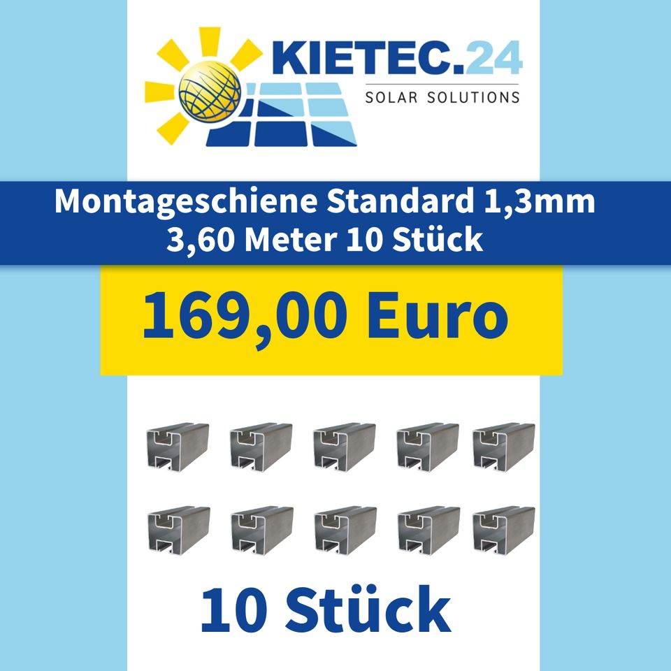 Photovoltaik Montageschiene Standard 1,3 mm 3,60 Meter Länge 10 Stück  Unterkonstruktion in Eberstadt