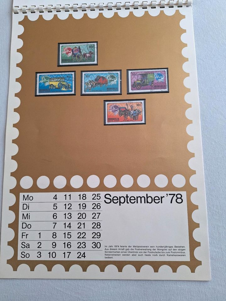 Briefmarkenkalender 1978 in Holzappel (Rhein-Lahn-Kreis)