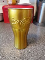 Becher Glas / wie neu / goldfarben Coca Cola Mc Donalds Dresden - Blasewitz Vorschau