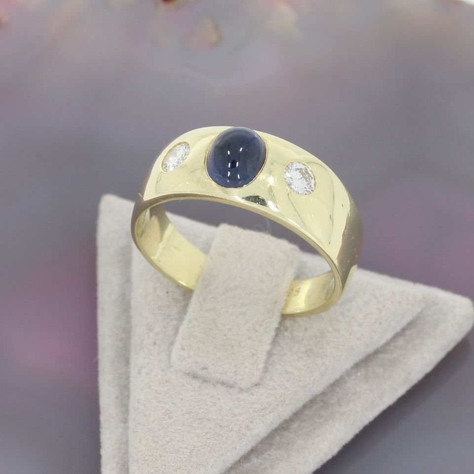 WERT 1550 € BRILLANT SAPHIR RING 585er 14K GELBGOLD vxlt K77036 in Essen