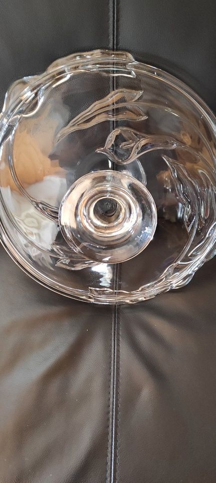 Glas Kuchenplatte mit Fuß, Orig. Walther Glas in Simmerath